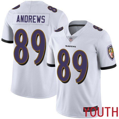 Baltimore Ravens Limited White Youth Mark Andrews Road Jersey NFL Football #89 Vapor Untouchable